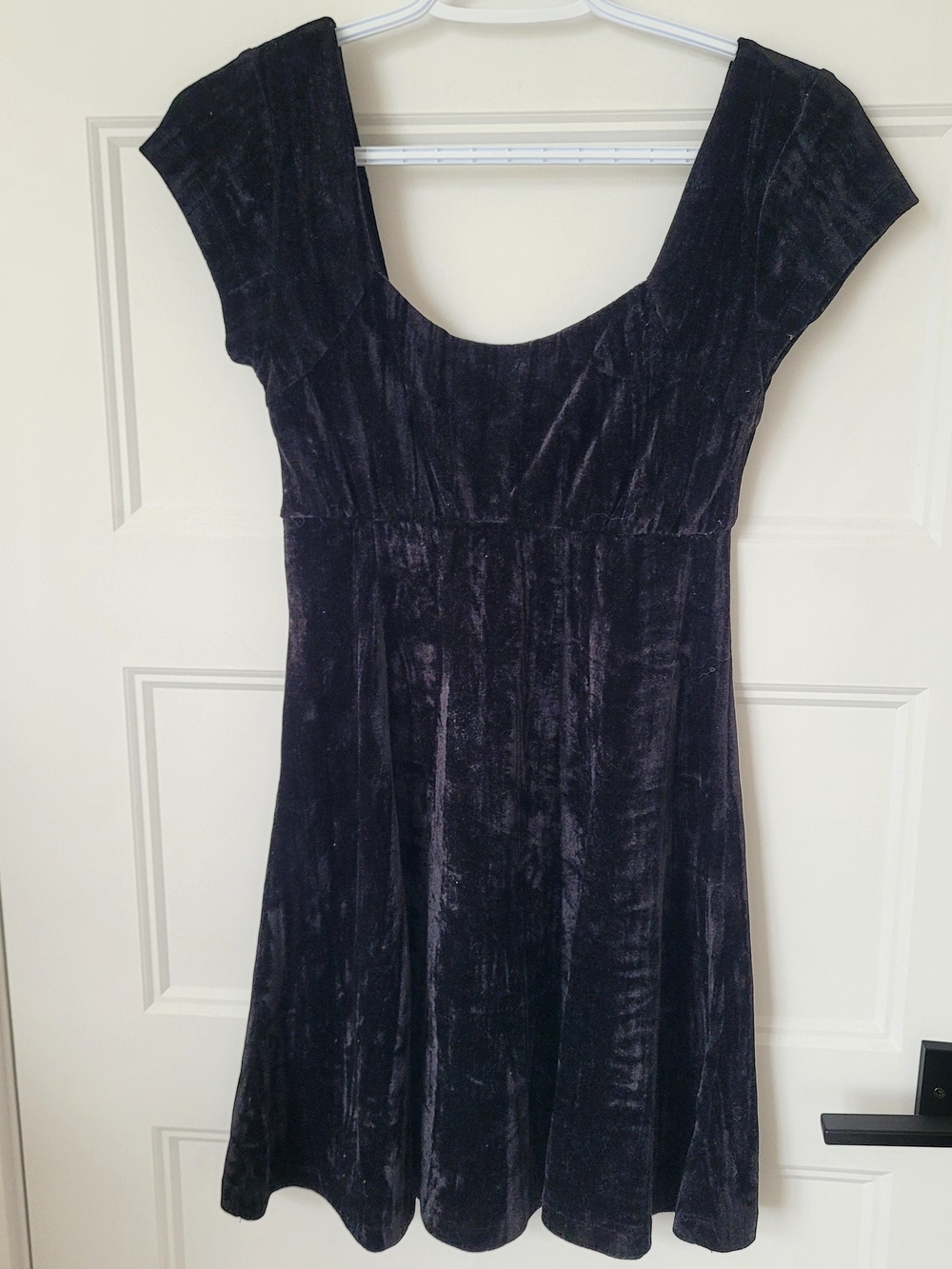 Twik (Simons) Black Crushed Velvet Skater Dress - Size XS (Excellent Condition)